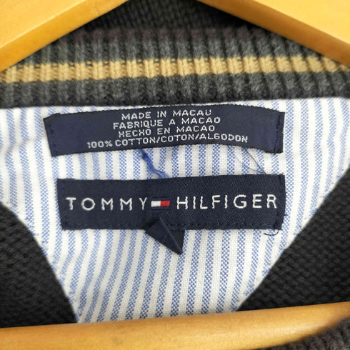 トミーヒルフィガー TOMMY HILFIGER 90s-00s クルーネック コットン ニットセーター メンズ import:XL